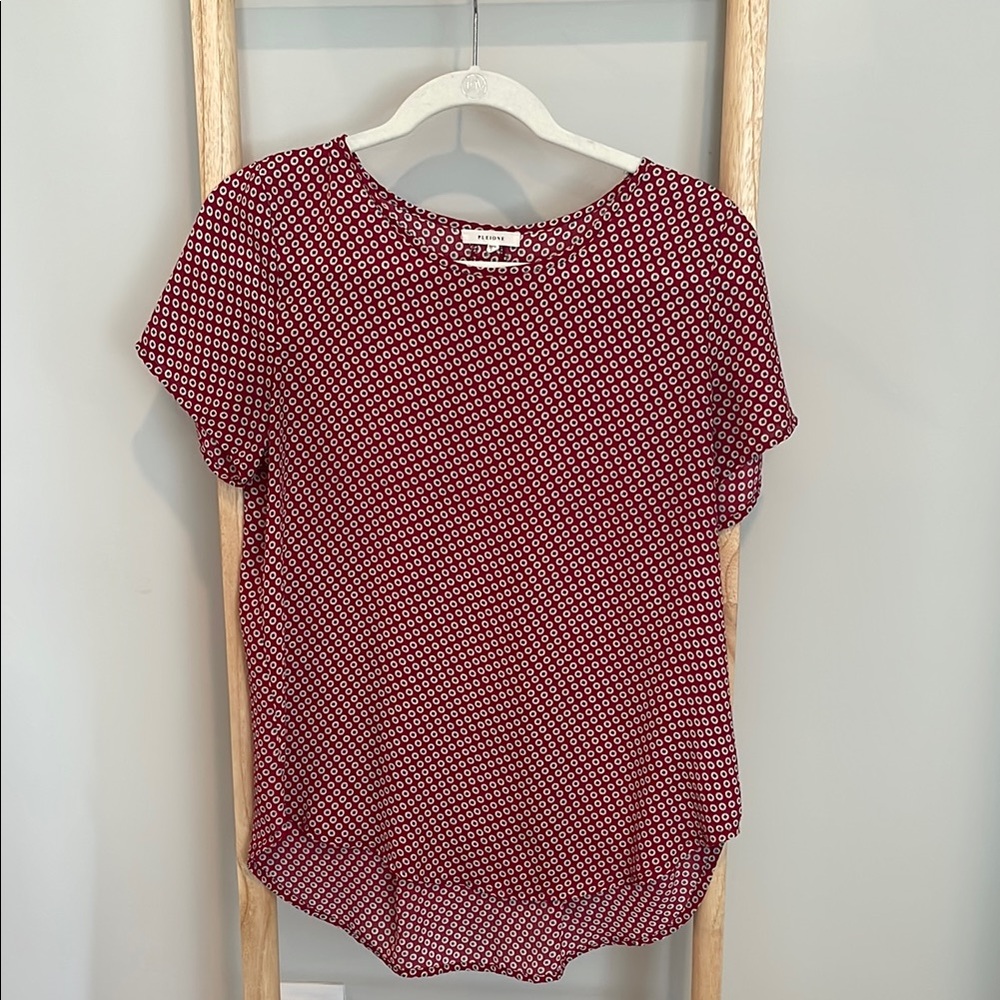 Nordstrom Pleione Blouse in red, white, and blue (made in USA)